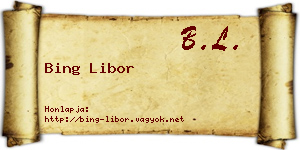 Bing Libor névjegykártya